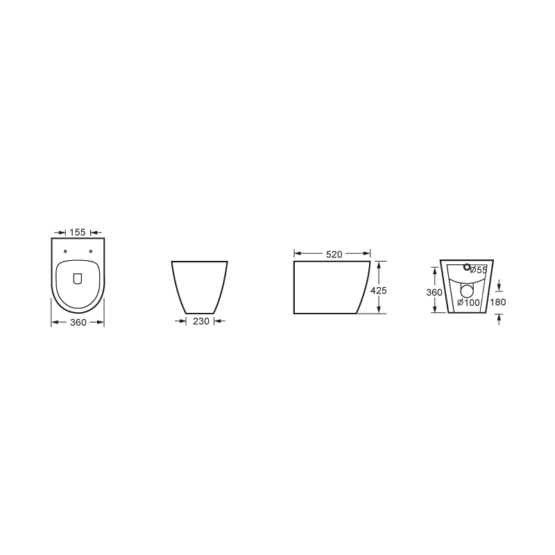تصميم وعاء الحمام Back To Wall Toilet - BTW950